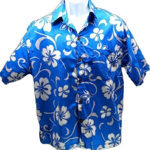 Ocean Assault Hawaii Camp Shirt/ Casual Button Down Men's Medium. Vintage. Blue.